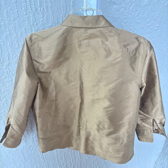 RALPH LAUREN Dupioni Silk blouse gold medium - Picture 3 of 5